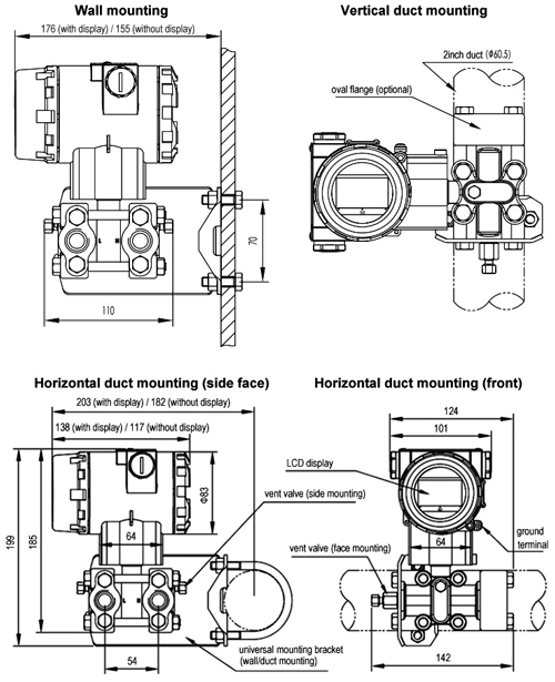 Differential pressure sensor mounting diagram